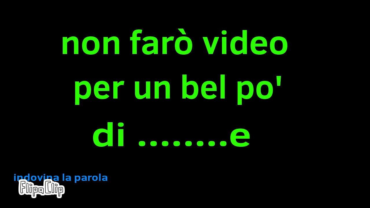 Non farò video per un po' - YouTube