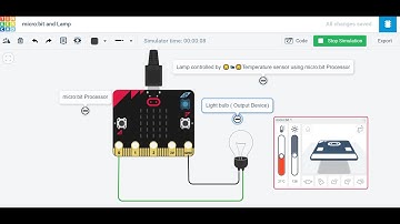 microbit ||🌞Temperature sensor in Tinkercad || Lamp Controlled by Temperature Sensor|| For beginners