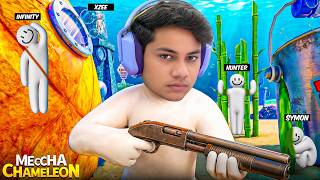 IRRITATING MY FRIENDS😜IN MECCHA CHAMELEON | HIDE AND SEEK VIRAL GAME