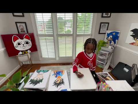 Watch my awesome brother @Pharaohboycash draw me a picture to hang in my room‼️🎉