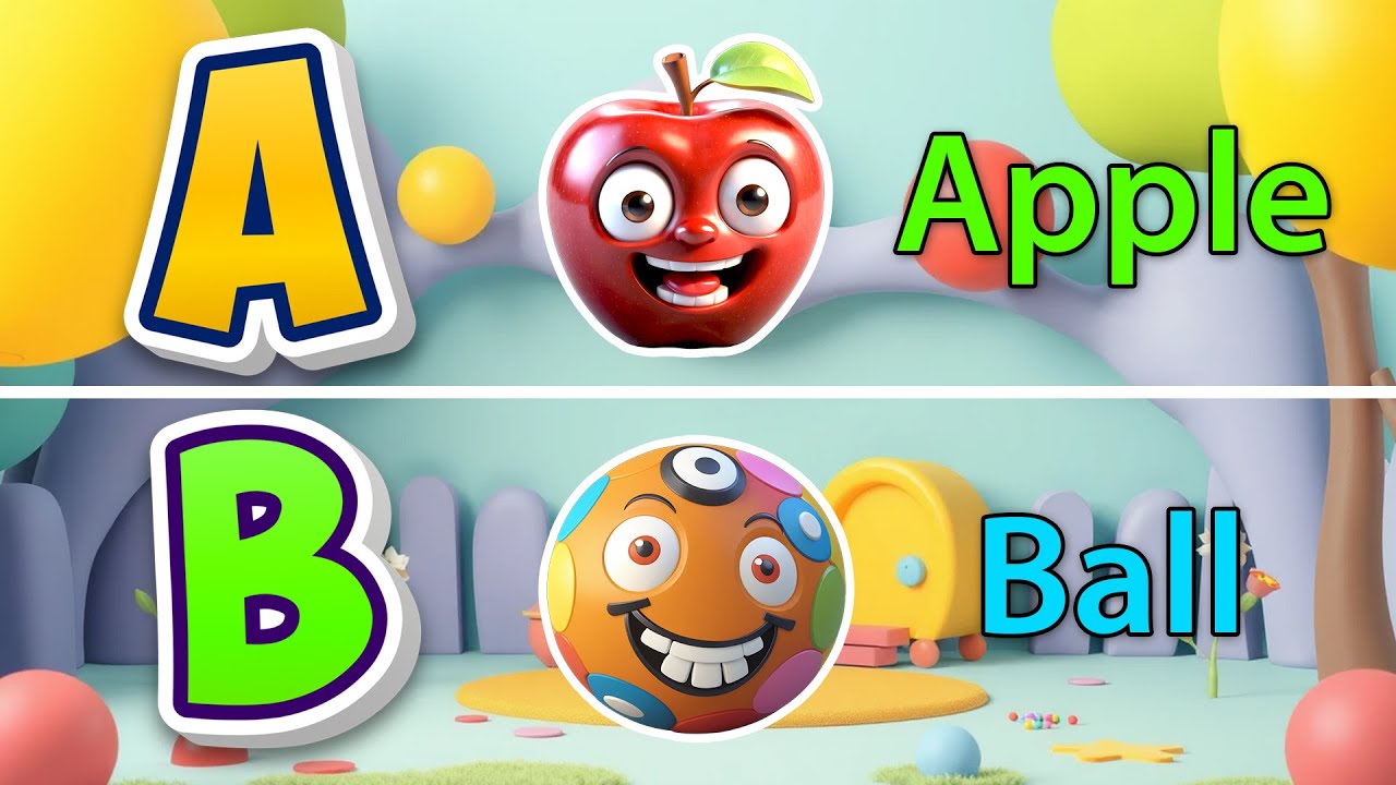 A is for Apple A B C | Fun ABC Alphabet Song for Kids | Learn A to Z ...