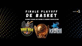 en direct la finale des play-offs de basket entre l’Étoile Bleue de #Kaweni et le Vautour de #Lab...