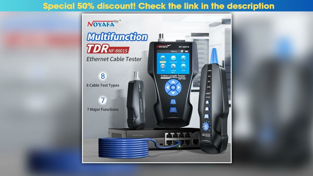 NOYAFA NF8601S Network Cable Tester Multifunction TDR Length With PoEPINGPort Voltage Wiremap