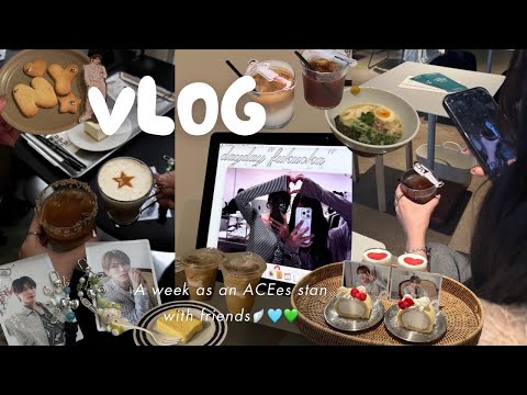 vlog ; ACEes担の1週間🤸🏻♩⟡|なすりゅせが繋いでくれた縁に感謝🥹🤝🏻🩵💚|福岡カフェ巡り☕️🌛|サムギョプサル🇰🇷🥓|鶏白湯ラーメン🍜