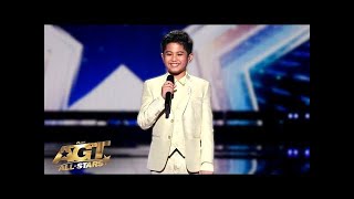 Filipino Kid Singer Peter Rosalita Gets a Standing Ovation - AGT All-Stars 2023