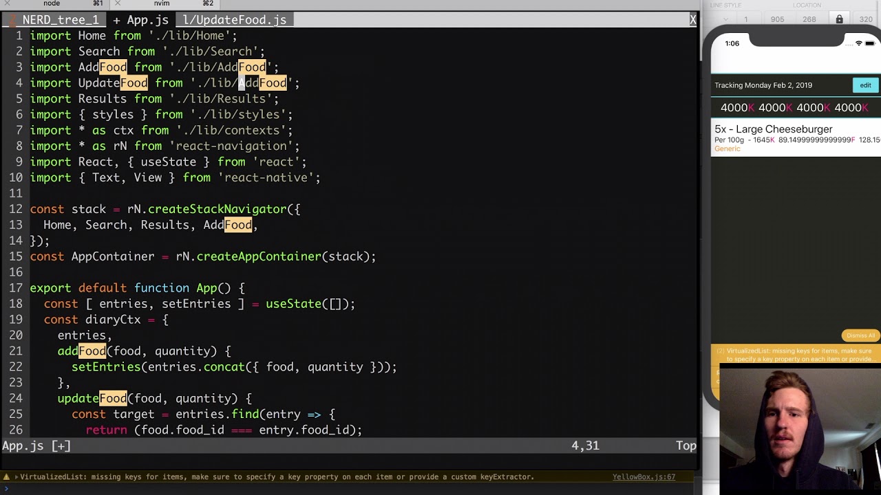 Building a Calorie Counter Mobile App Time-Lapse | React Native - YouTube
