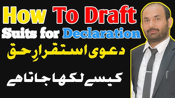 How To Draft Suit For Declaration.