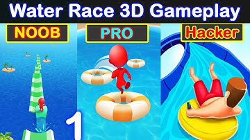 NOOB VS PRO VS HACKER - Water Race 3D: Aqua Music Game | Game-play (IOS , Android) | MG Games