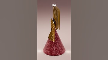 Glitter Cone x 1,000,000 Smooth Cloth Sim | Which Looks Best?  #3danimation #satisfying #asmr