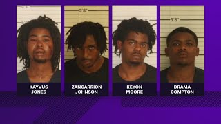 Four men charged after officer was ambushed & shot appear in court