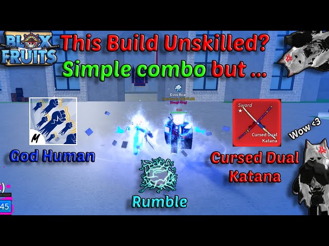 60M Bounty Pirates  God Human + CDK/Dark Blade + Portal/Rumble Combo (Blox  Fruits Bounty Hunting) 