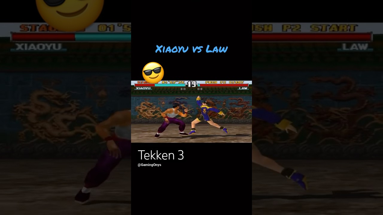 Ling Xiaoyu vs Law tekken 3 classic playstation one fighter (ps1)
