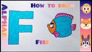 How to draw fish and coloring | ABC | learn alphabet F
