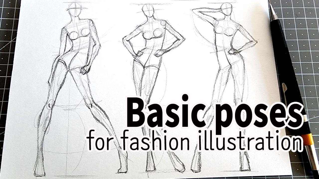 Basic poses for fashion illustrations 2_패션일러스트를 위한 기본 포즈 2 - YouTube