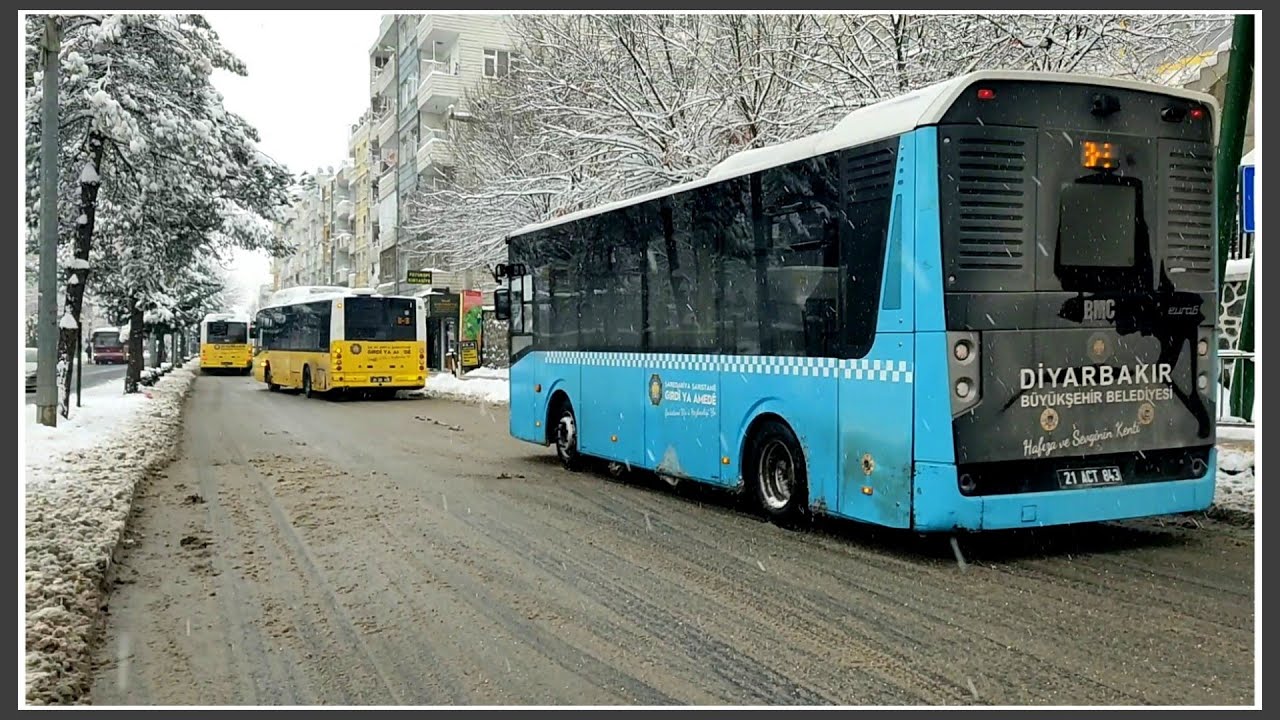 DİYARBAKIR BELEDİYE OTOBÜSLERİ VE YAĞIŞLI HAVADA TRAFİK 
