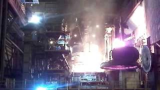 explosión por agua en un horno de una siderurgica