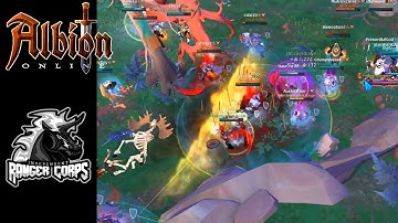 3 way fight for a castle outpost | Open world PvP #albiononline