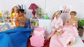 Two Barbie doll Two Ken Two Baby Morning Routine.Life in a Dreamhouse.