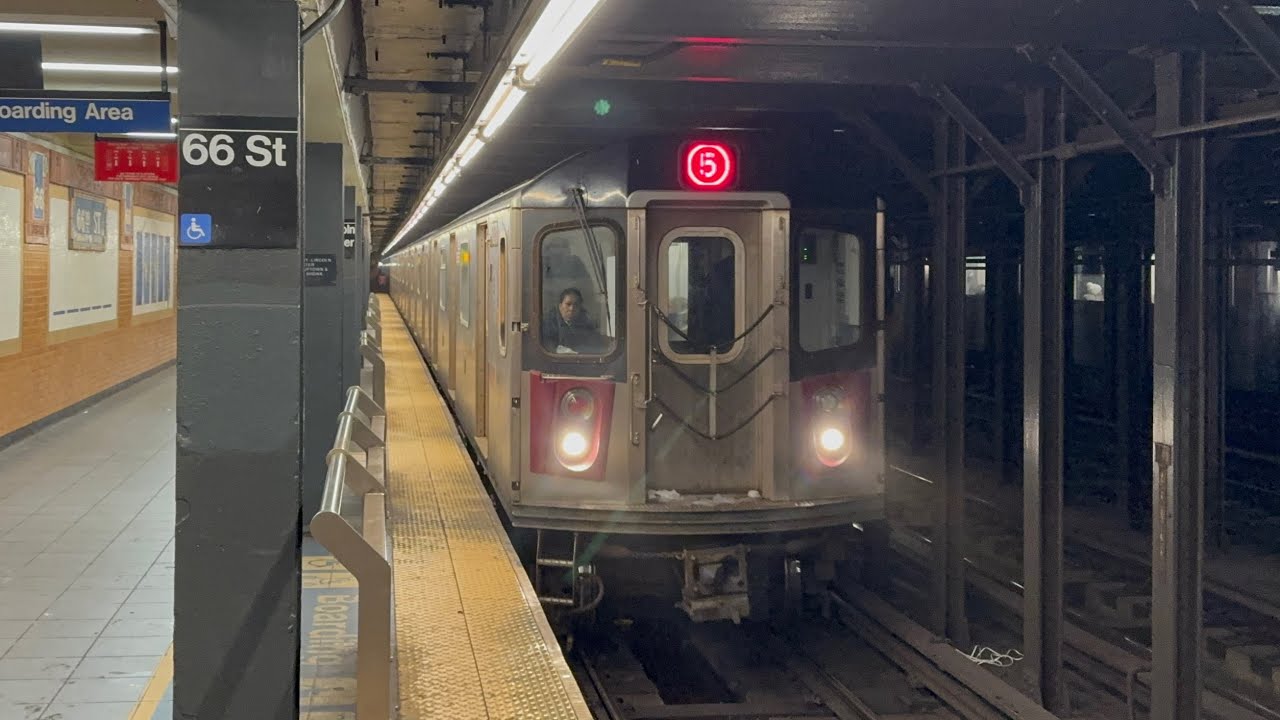 [REROUTE] MTA NYCT: R142 (5) Trains at 66th Street-Lincoln Center - YouTube