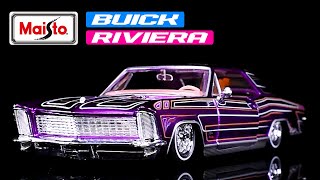 1965 Buick Riviera Lowrider Purple Metallic with Graphics 1/26 Diecast Model Car by Maisto