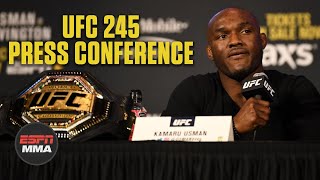 At the ufc 245 press conference in new york city, kamaru usman and
colby covington talk trash as they hype up their welterweight title
fight that takes place...