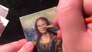 This video i paint a mini mona lisa on tiny canvas (2 x 3 inches).
show how to stretched canvas. is an update made in 2...