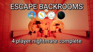 Escape the Backrooms (OG version): FIRST EVER 4 Players Nightmare mode complete (1st Generation)