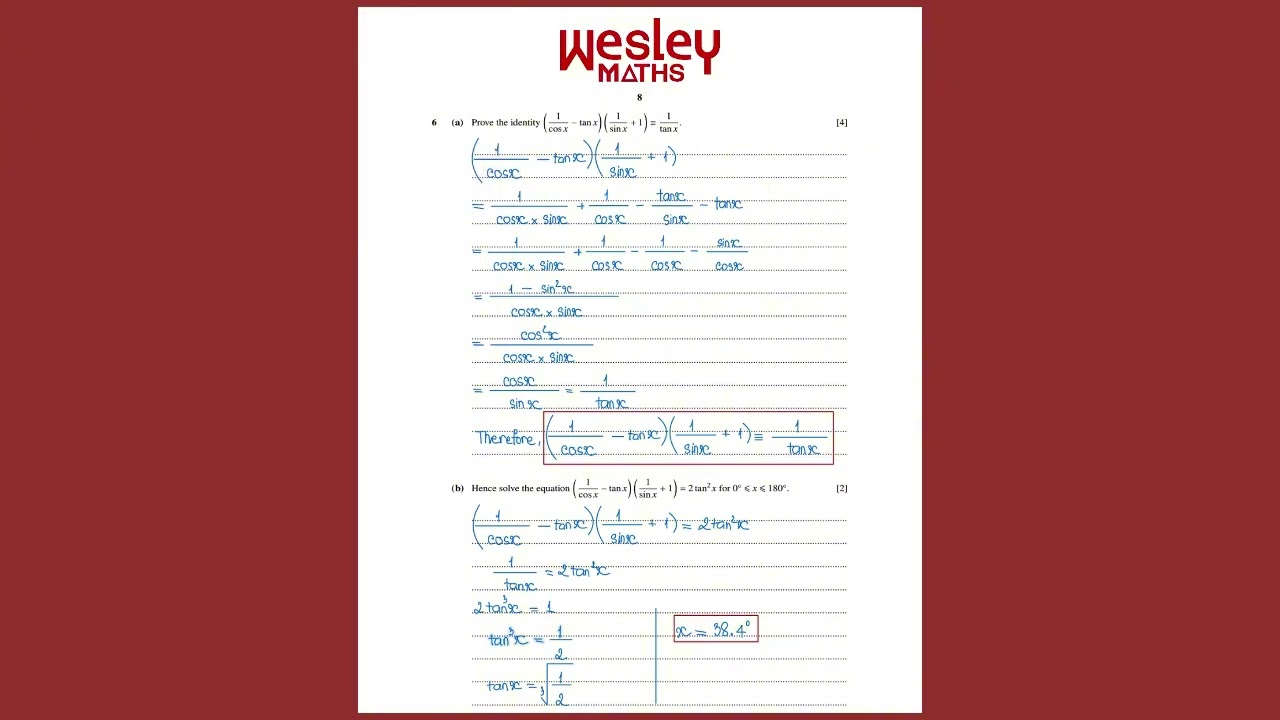 Model answer - A level past paper - 9709 - Paper 1 - November 2020- Wesley Academy