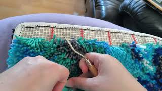 Relaxing Latch hook with me-Aurora rug- part 12