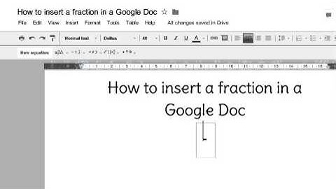 How to insert a fraction in a Google Doc