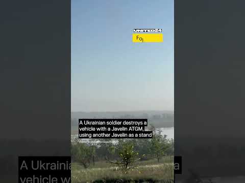 Ukrainian Soldier Destroys a Vehicle Using Javelin ATGM #warinukraine