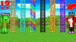 JJ and Mikey Found NEW TALLEST LADDERS of ALL TEXTURES in Minecraft Maizen!