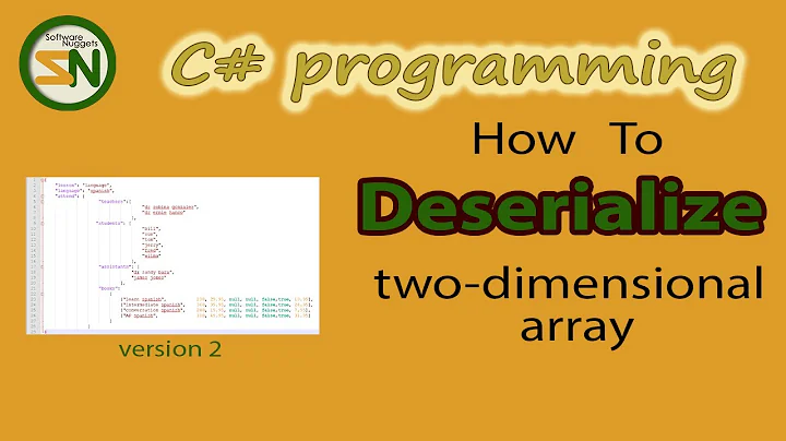 Step-by-Step how to Deserialize JSON Two Dimensional Array using C# Newtonsoft Top video.