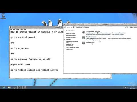 HOE Telnet in Windows 7 / telnet Windows 8