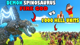 DEMON SPINOSAURUS FIRE GOD vs 1000 HELL UNITS | CHOP SHINCHAN and HAMID-T ARBS Dinosaur Game Hindi