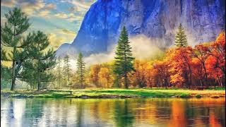 background animasi bergerak pemandangan danau /lake  free