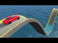 Impossible Weird Wave Bridge Crossing Cars Vs Deep Water - BeamNG.Drive