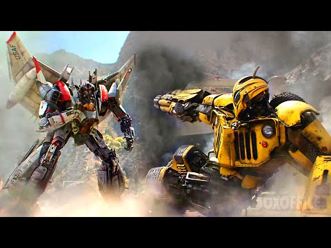 Bumblebee vs. Blitzwing (el robot jet malvado)