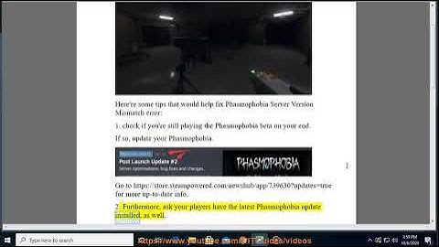 Fix Phasmophobia Server Version Mismatch error on Windows 10