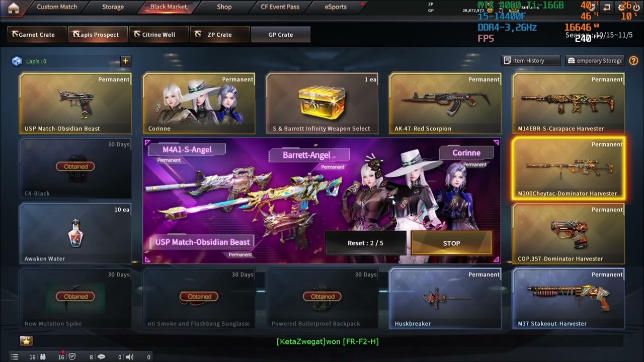 Corinne + USP demonic lapis - opening - 2nd part with resets  |  CF West  |