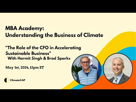 ClimateCAP MBA Academy: "The Role of the CFO in Accelerating Sustainable Business"