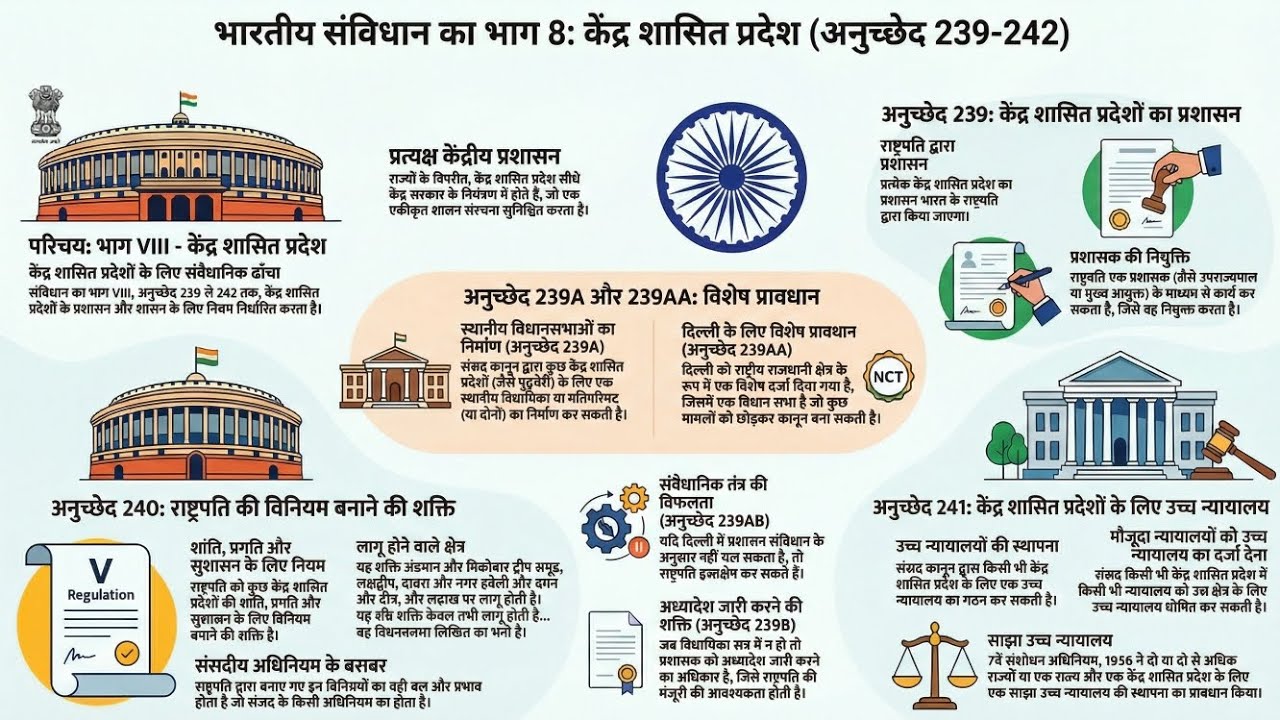 Union Territories: Part 8 of Indian Constitution 🇮🇳🗺️ 
