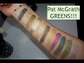 Swatching ALL of my Pat McGrath Green Eyeshadows