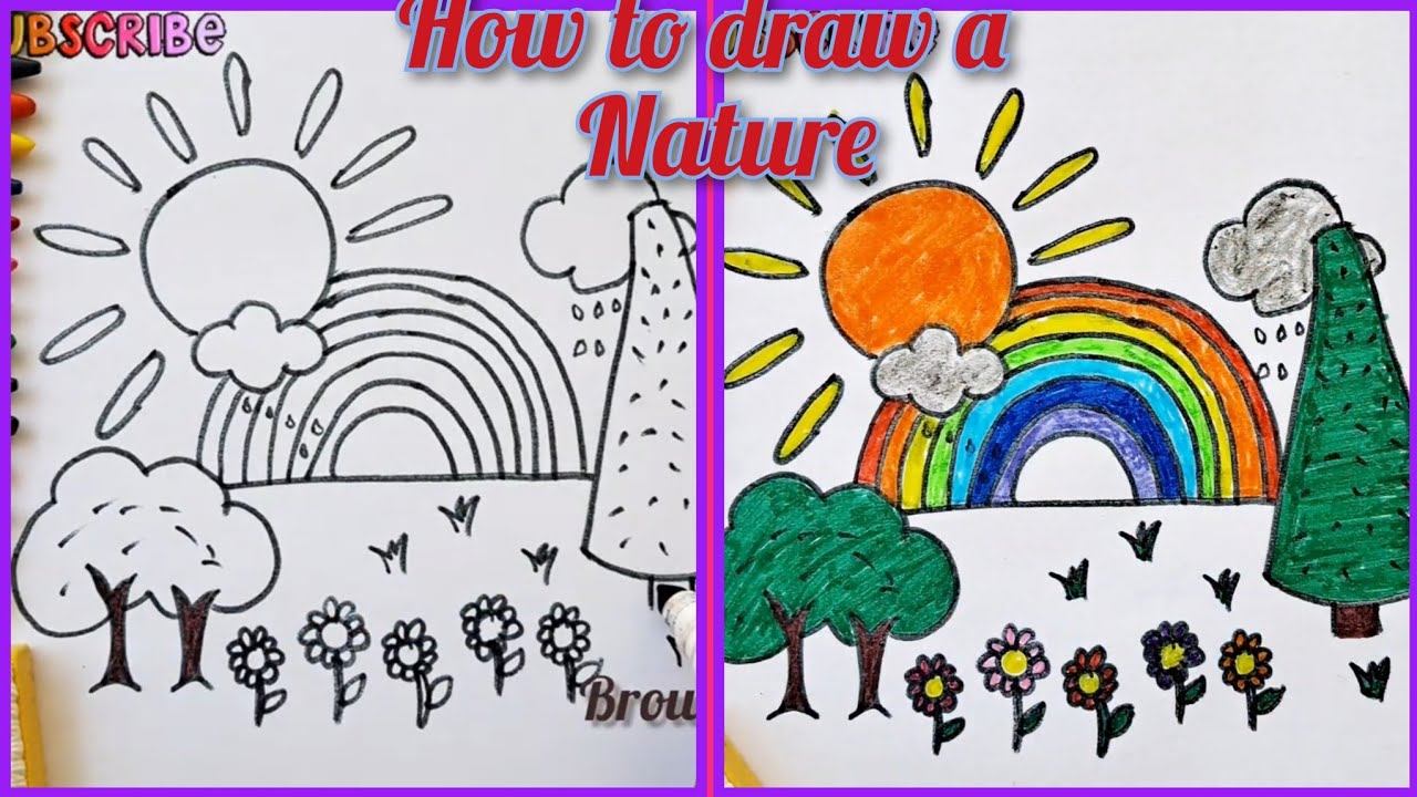 Nature Character Drawing Tutorial How to draw a Nature scene in step by step#howtodraw#drawing#art# ...