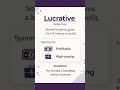 LUCRATIVE MEANING #englishlearning #english
