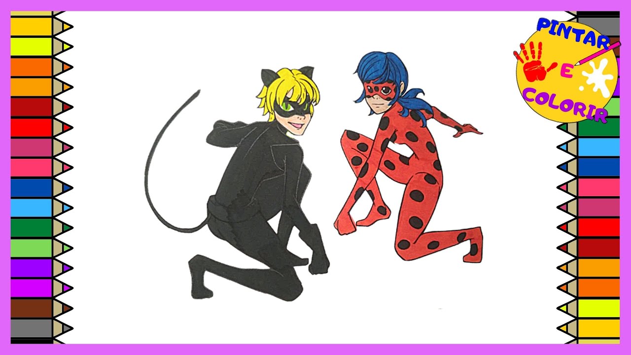 Ladybug e Cat Noir 01 – Imagens para Colorir