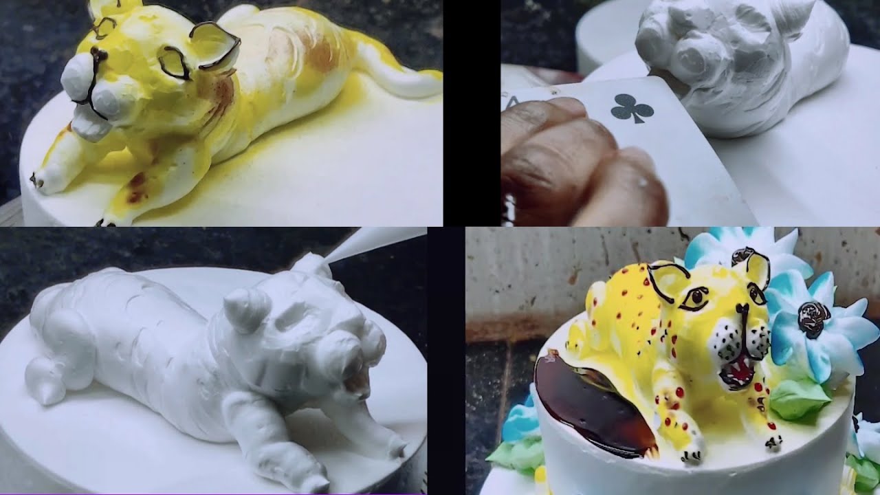 2 tier tiger cake || jangal theme cake