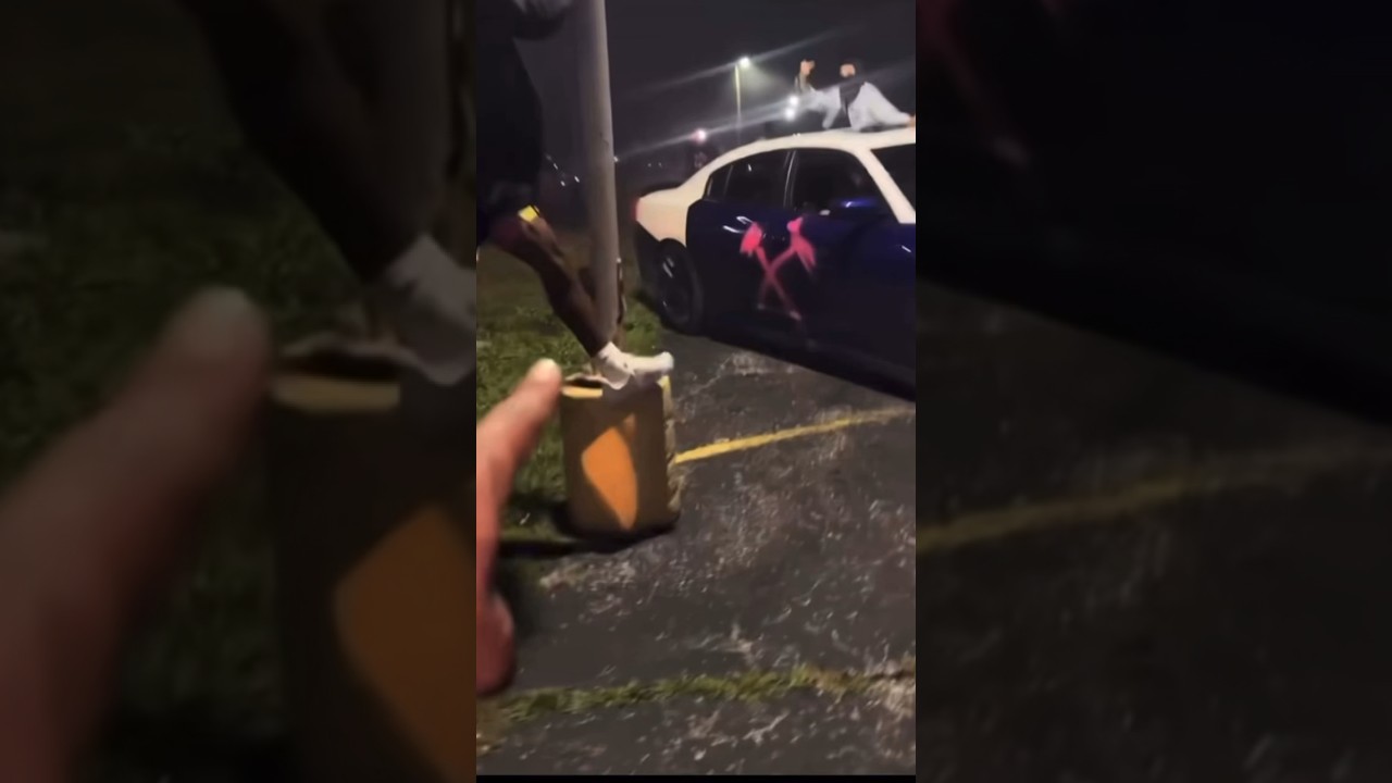 Scat Pack smacks light pole “It Fell Down”😱😂 