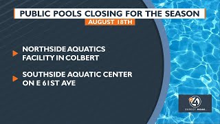 Spokane County public pools closing for the season next week