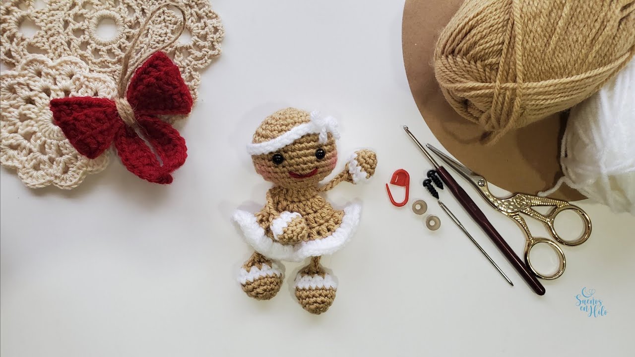 Galleta de JENGIBRE tejida a crochet. Amigurumis navideños